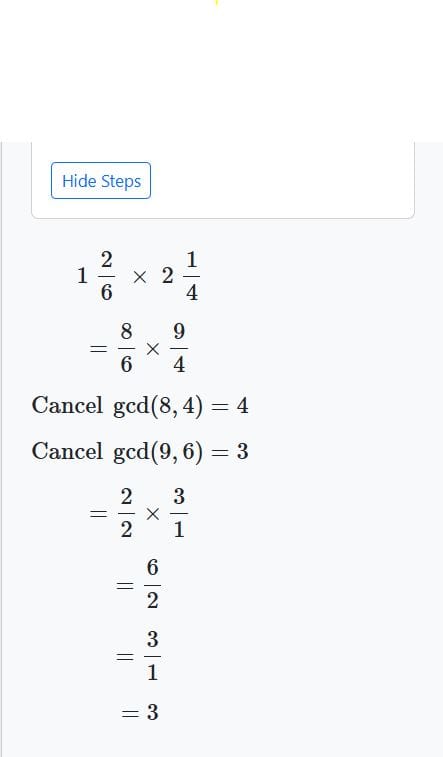 Mixed fraction multiplication calculator steps