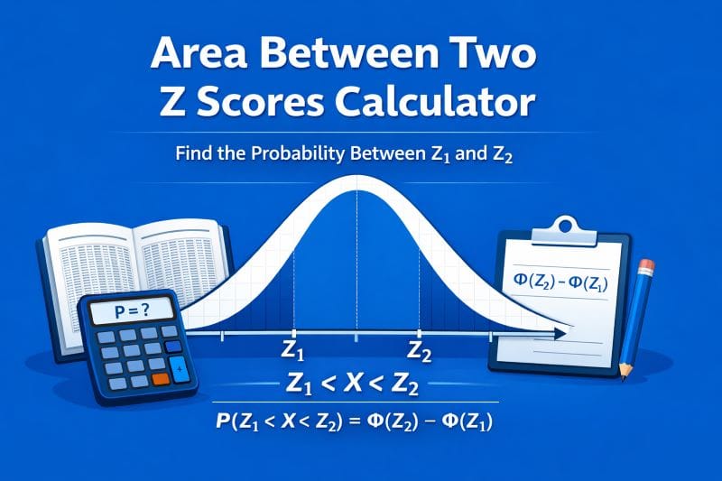 Area Between Two Z Scores Calculator