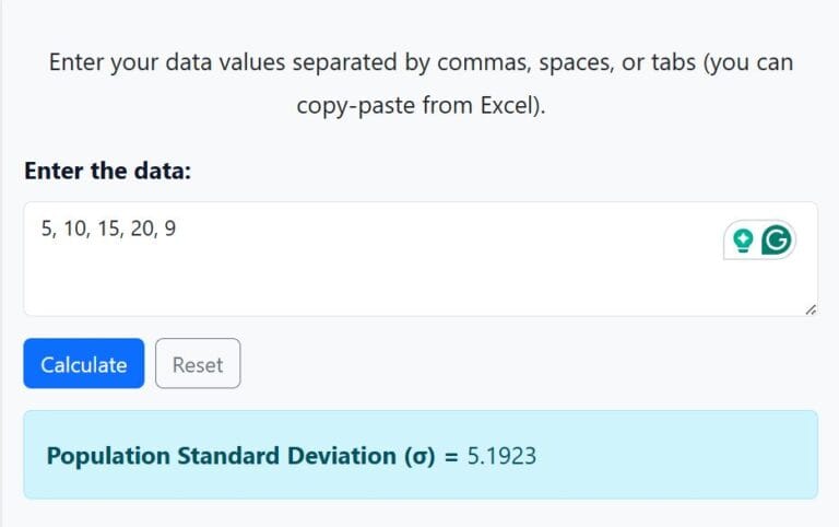 Standard Deviation Calculator (population & sample) with steps