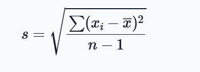 sample standard deviation formula