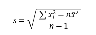 alternative sample standard deviation formula